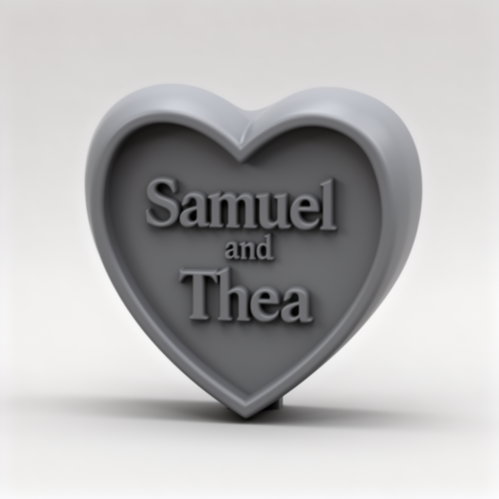 Heart-Shaped Place Holder free 3D printable STL