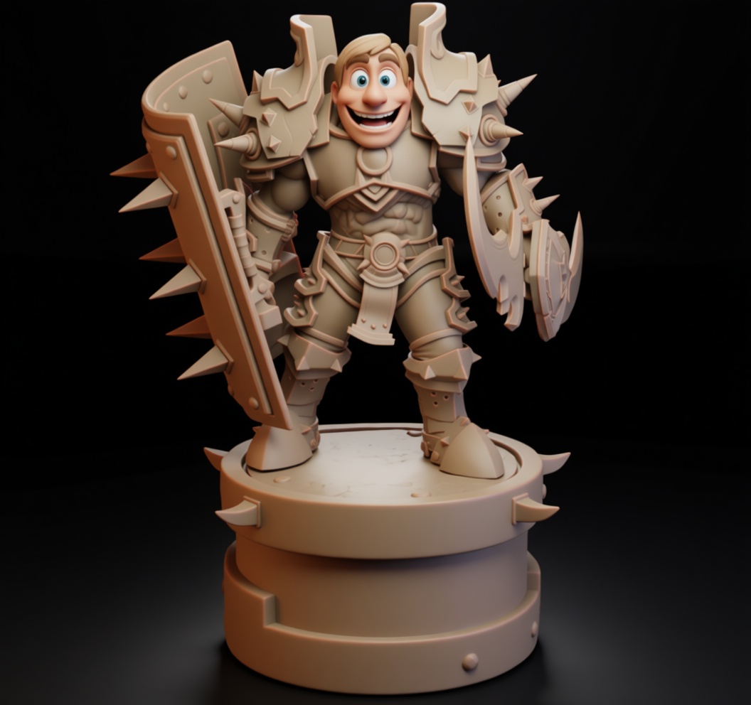 Armored Warrior Miniature free 3D printable STL