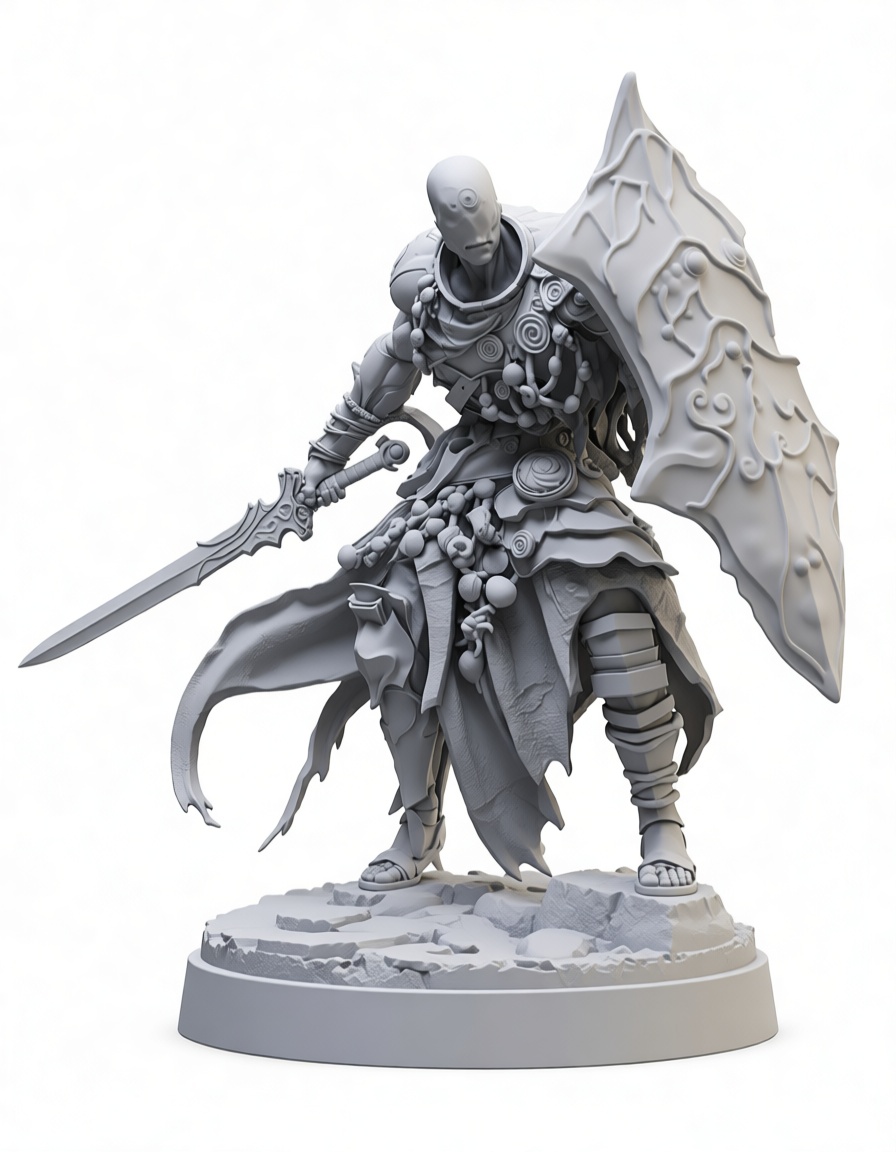 Eldritch Warrior Figurine free 3D printable STL