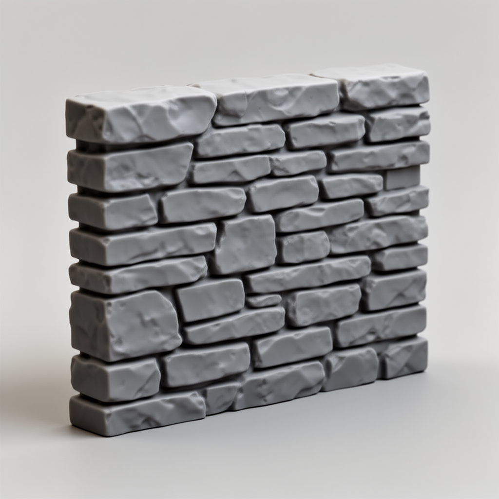 Thin Stone Wall Model free 3D printable STL