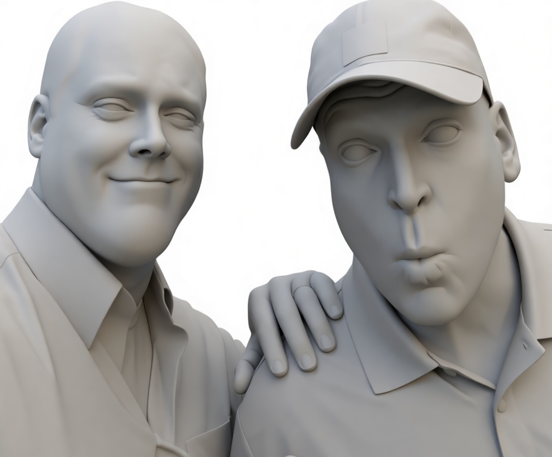 Two Men Figurine free 3D printable STL