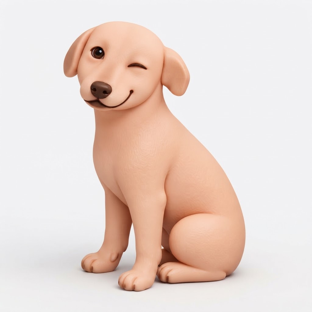 Winking Labrador Figurine free 3D printable STL