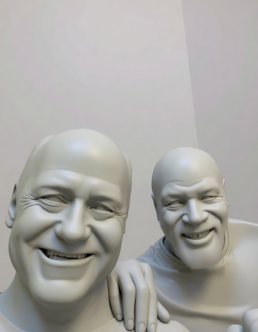 Smiling Bald Men Busts free 3D printable STL