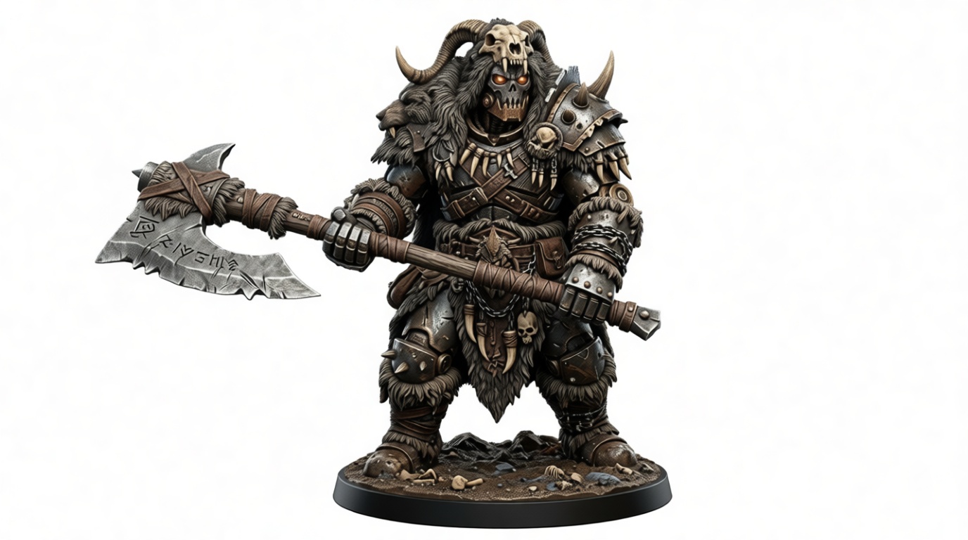 Barbarian Warlord Miniature free 3D printable STL