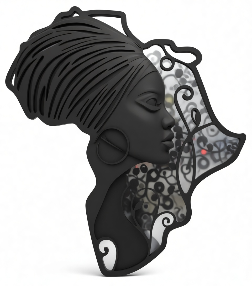 African Woman Silhouette Sculpture free 3D printable STL