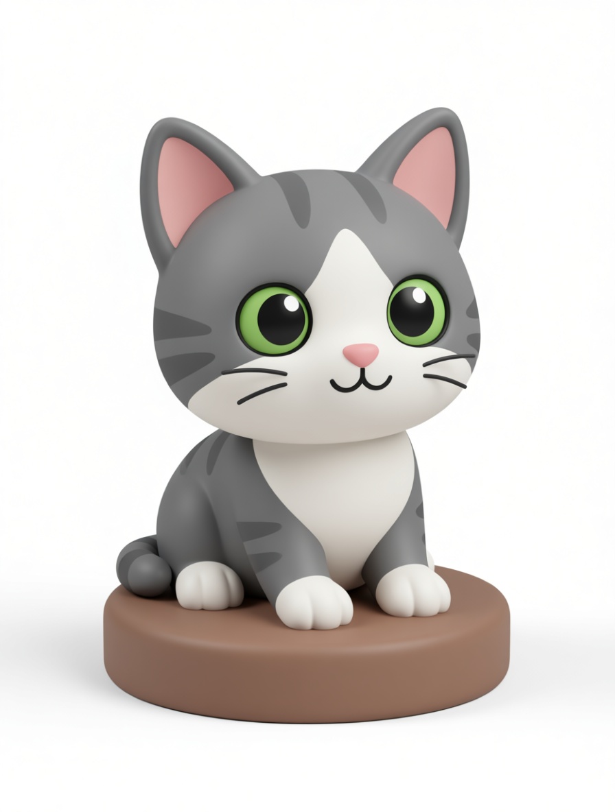 Cartoon Tabby Cat Figurine free 3D printable STL