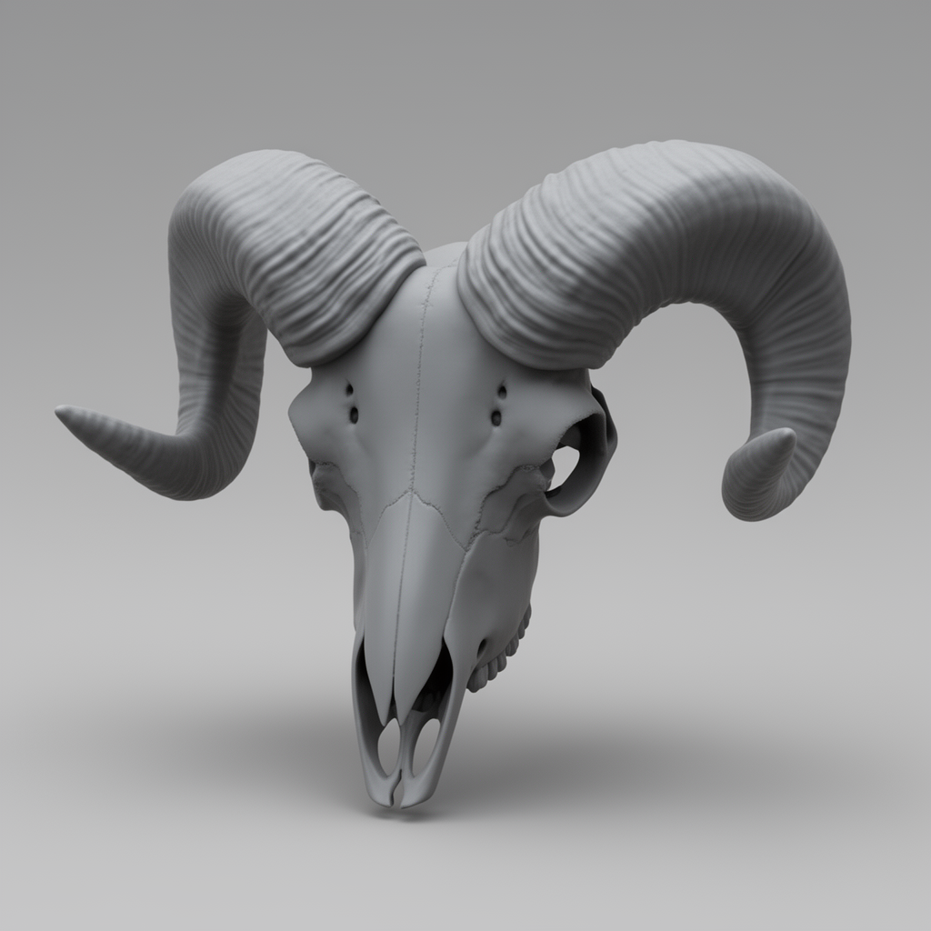 Ram Skull Figurine free 3D printable STL