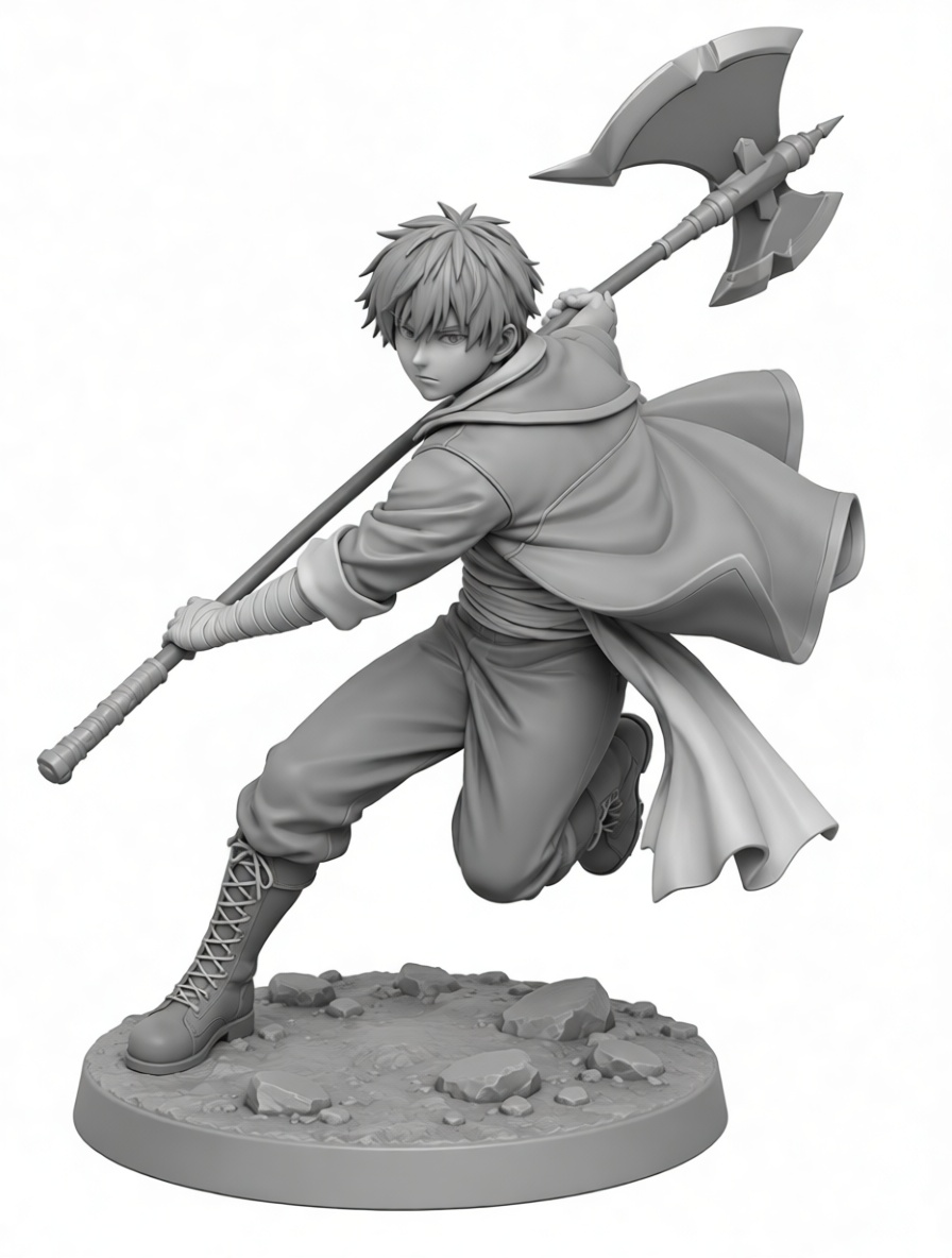 Young Warrior Figurine free 3D printable STL