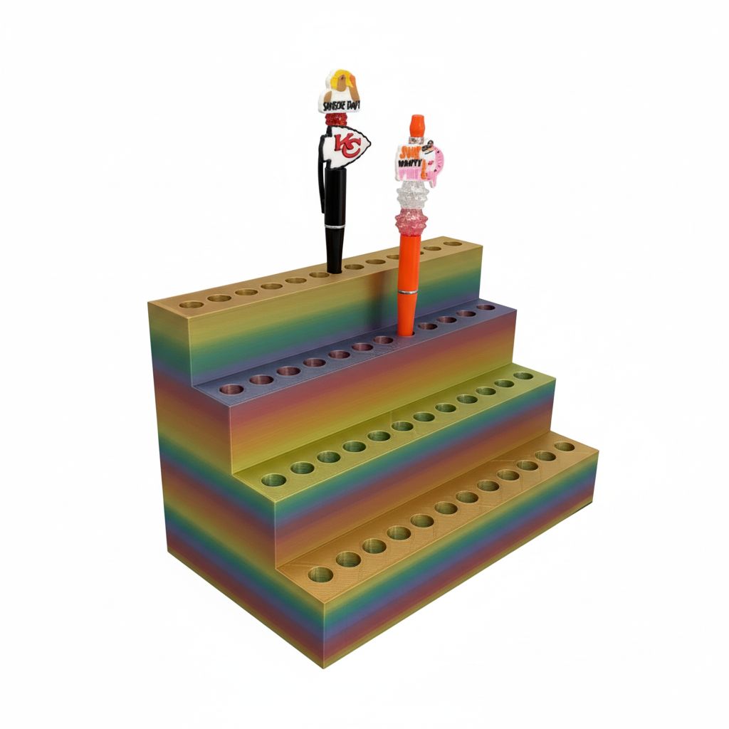 Rainbow Pen Holder Stand free 3D printable STL