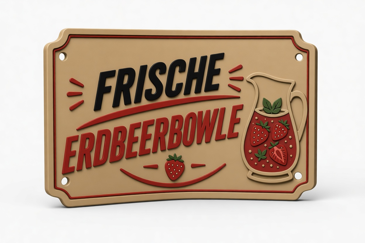 Frische Erdbeerbowle Sign free 3D printable STL