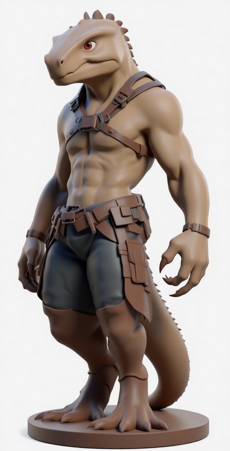 Anthropomorphic Lizard Figurine free 3D printable STL