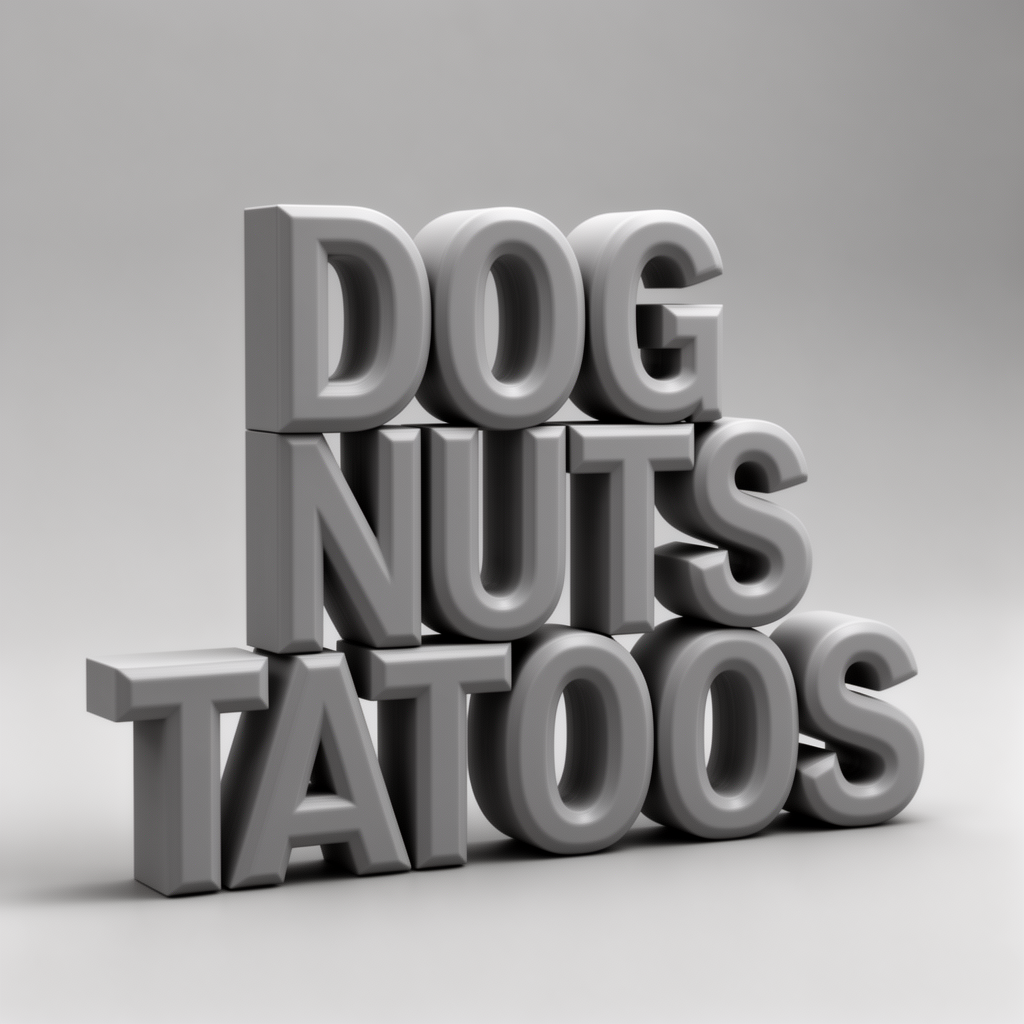 Dog Nuts Tattoos Lettering free 3D printable STL
