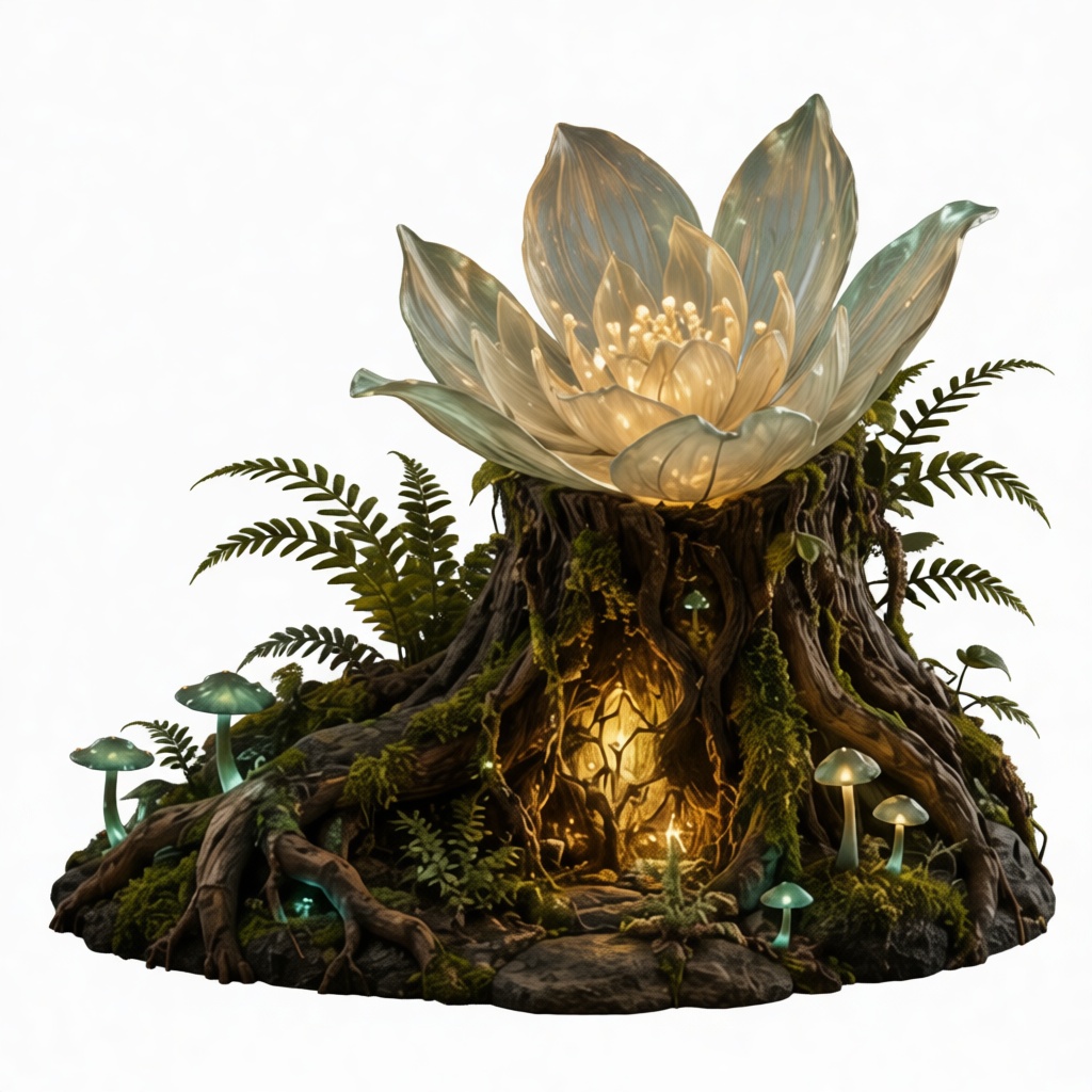 Enchanted Tree Stump Sculpture free 3D printable STL