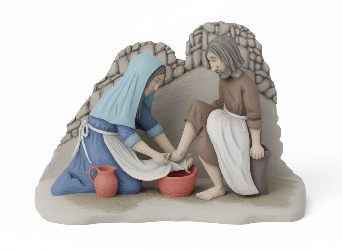 Jesus Foot Washing Figurine free 3D printable STL