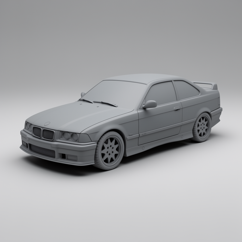 BMW E36 Sedan Model free 3D printable STL