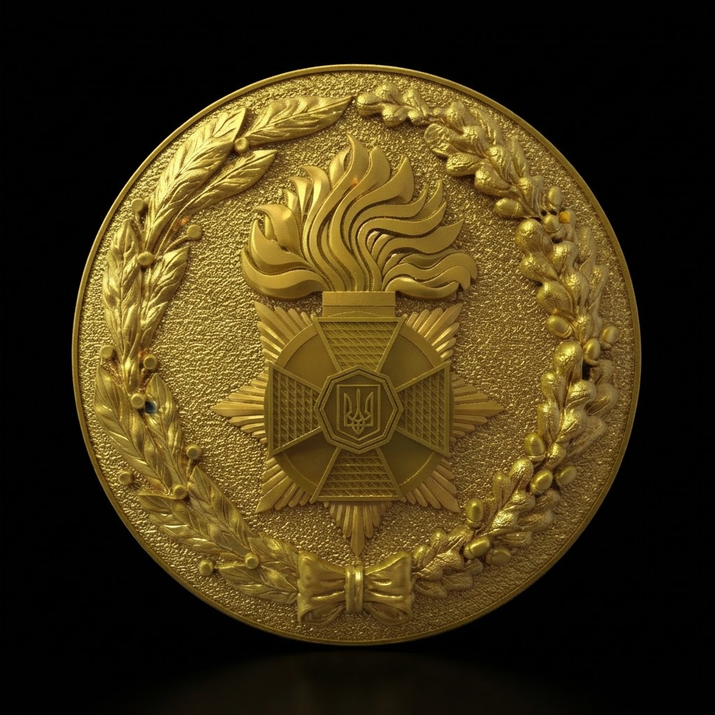Ukrainian Firefighter Medal free 3D printable STL
