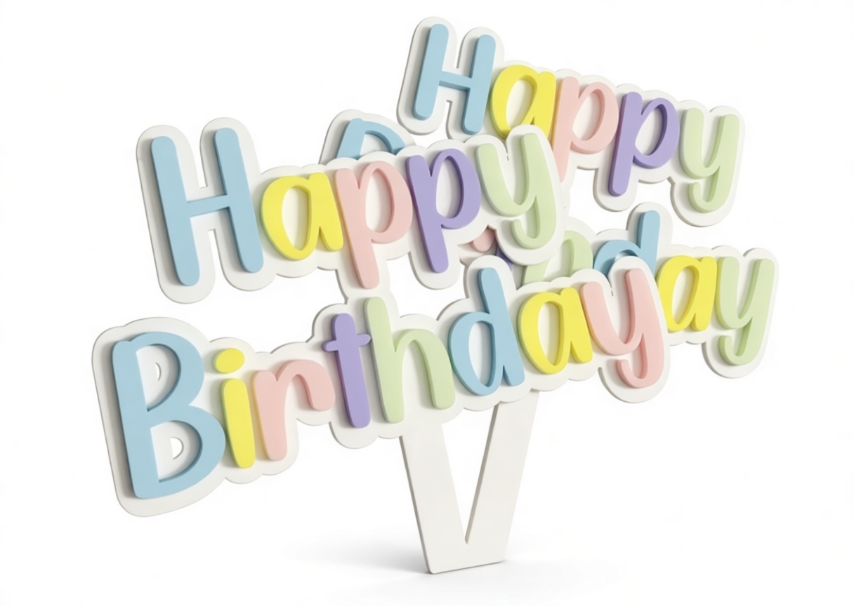 Happy Birthday Sign free 3D printable STL