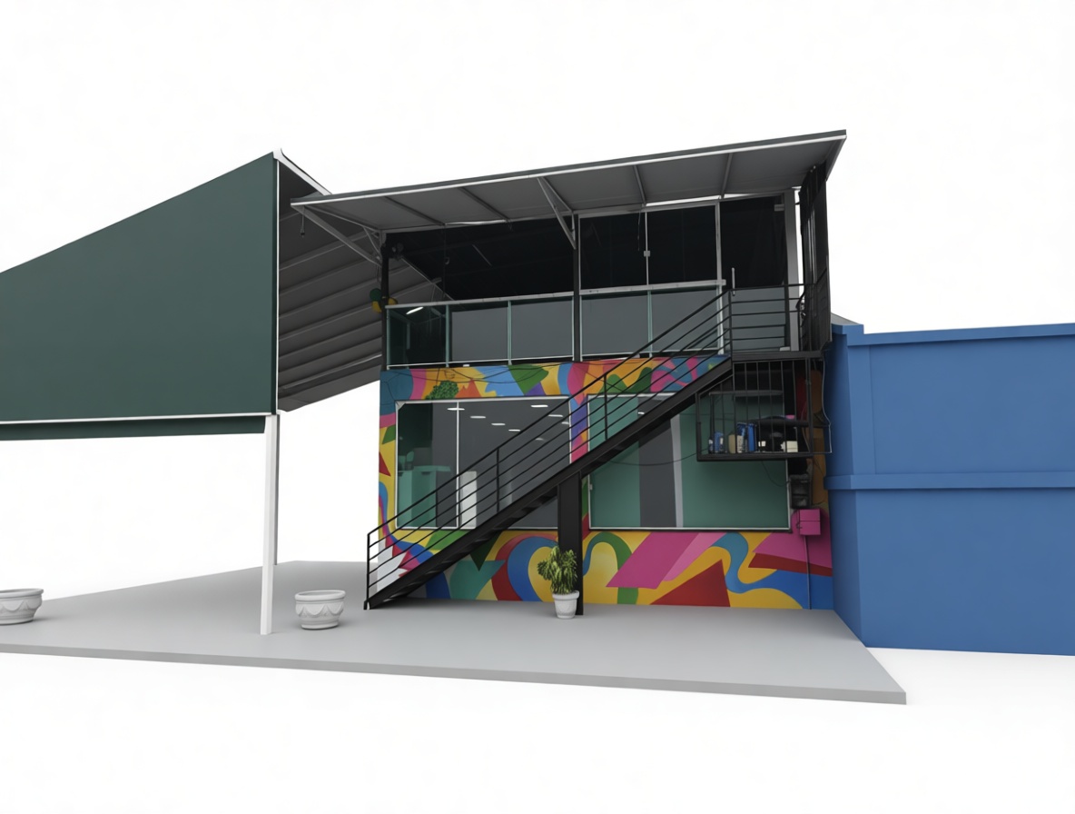 Modern Colorful Building Model free 3D printable STL