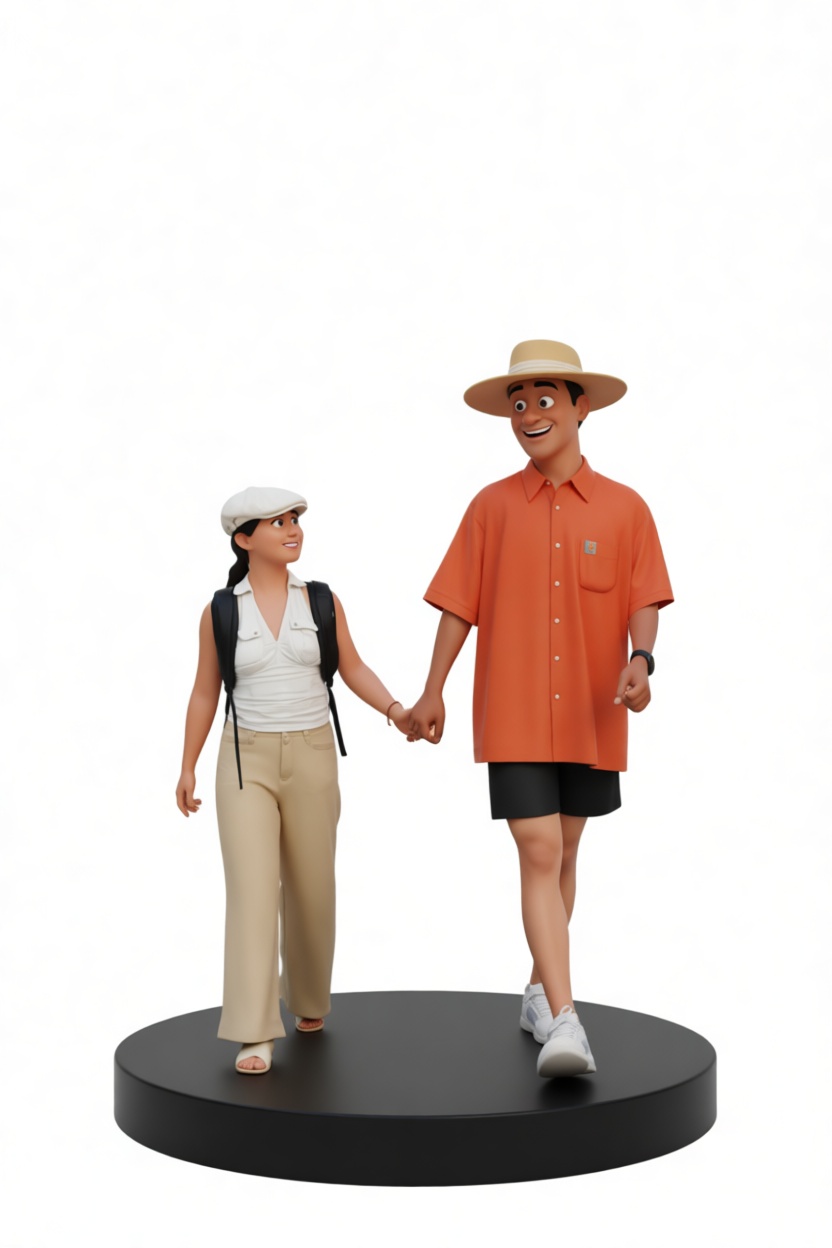 Couple Walking Figurine free 3D printable STL