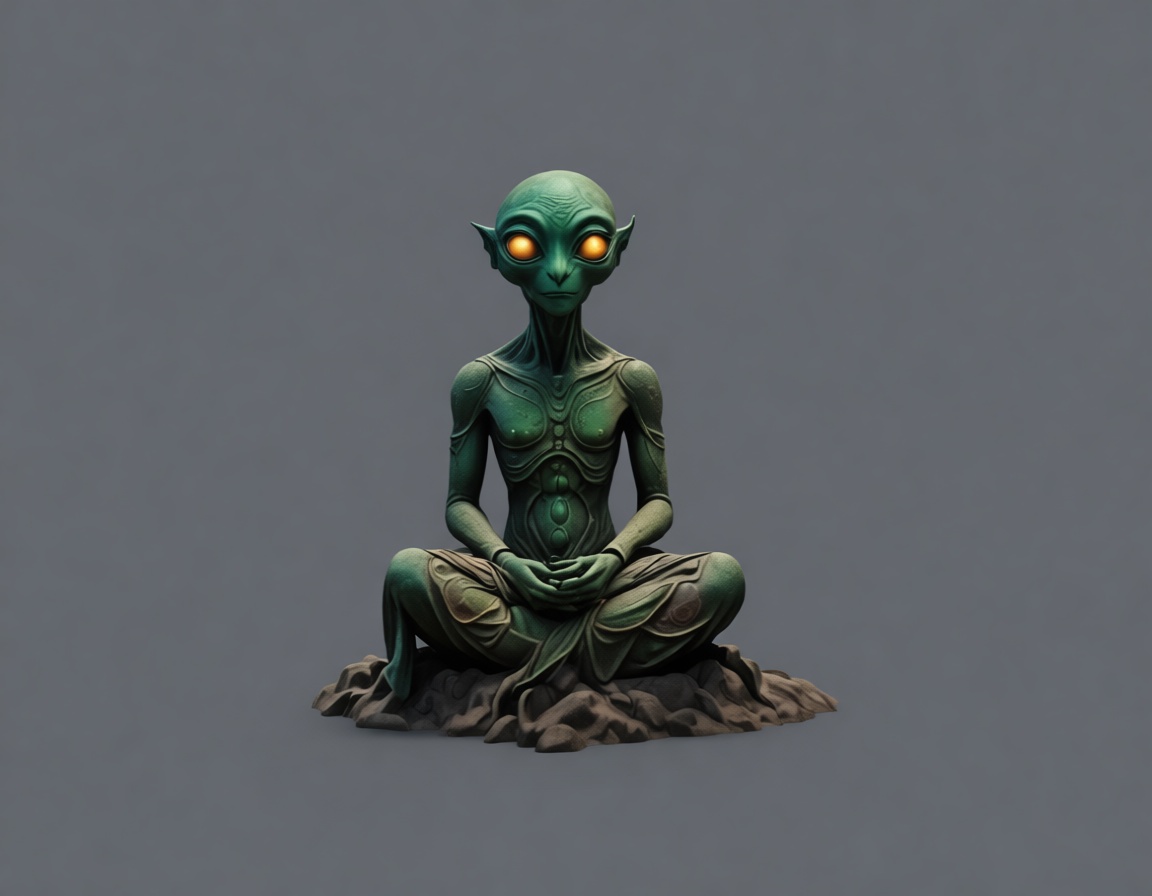 Meditative Alien Figurine free 3D printable STL