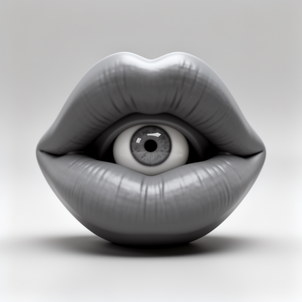 Puckered Lips Eyeball Sculpture free 3D printable STL
