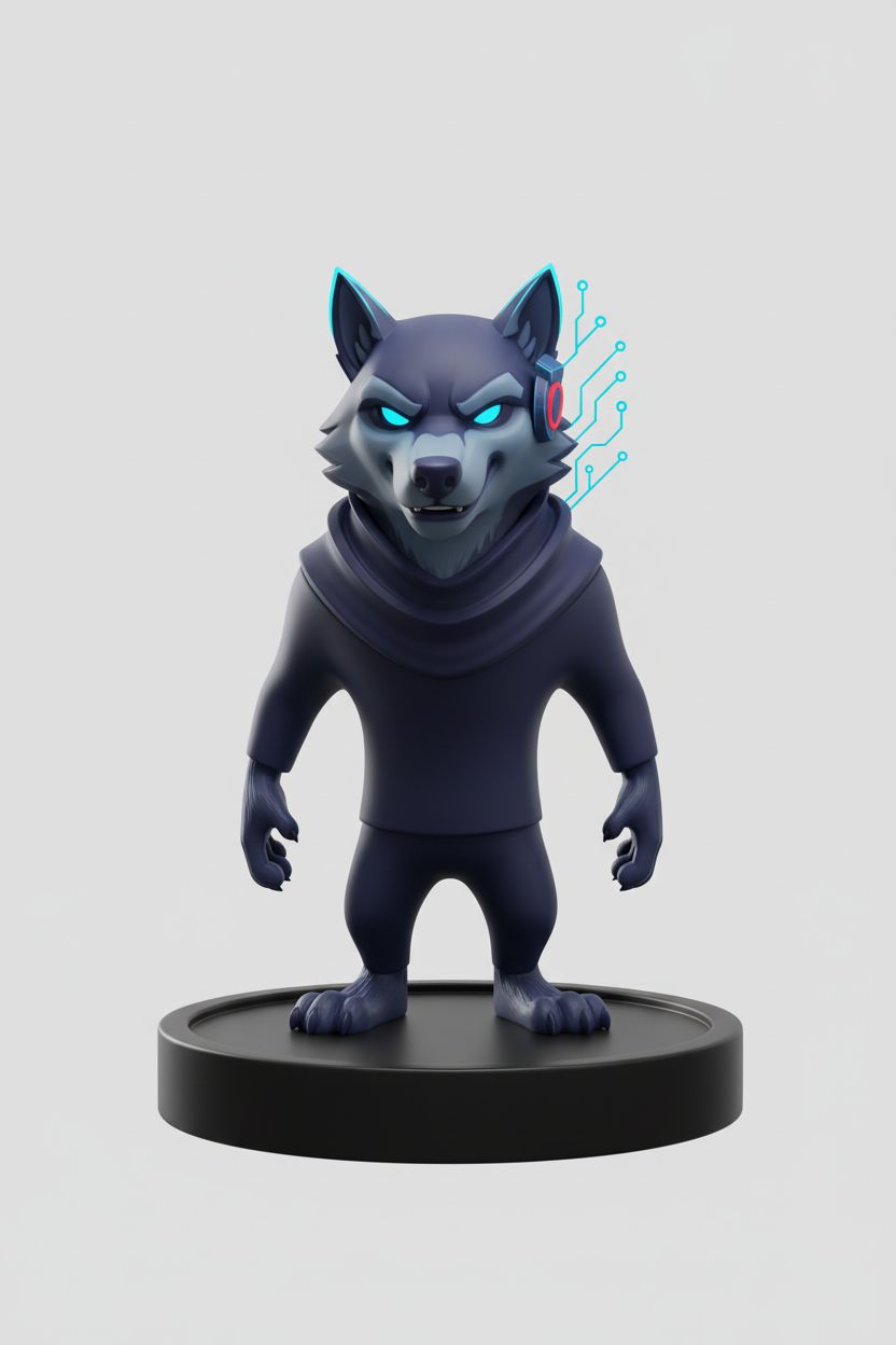 Cyber Wolf Figurine free 3D printable STL