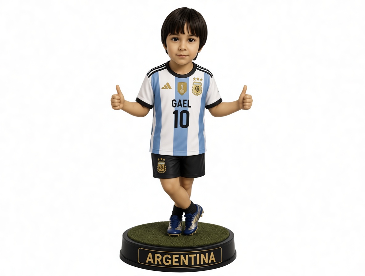 Argentina Soccer Kid Figurine free 3D printable STL