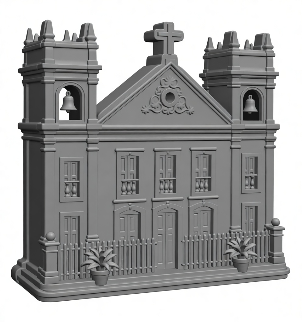 Colonial Church Model free 3D printable STL