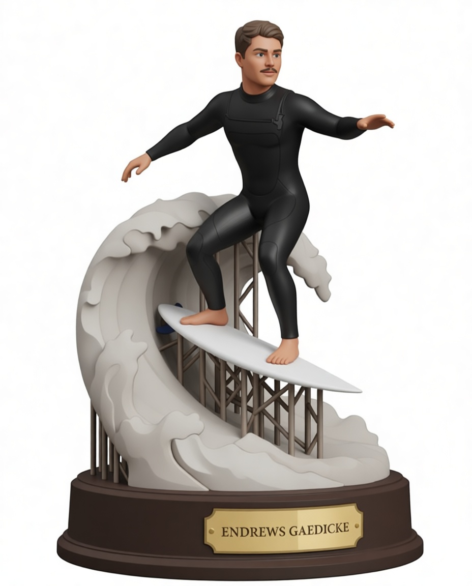 Endrews Gaedicke Surfing Figurine free 3D printable STL