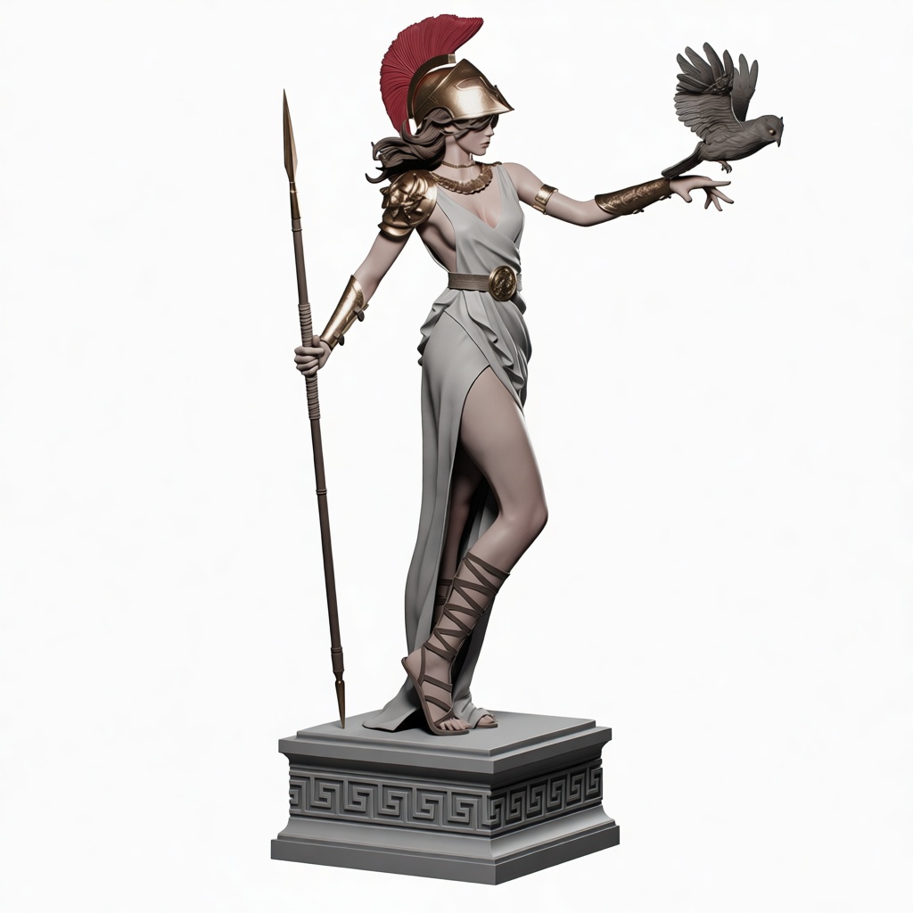 Athena Statue Figurine free 3D printable STL