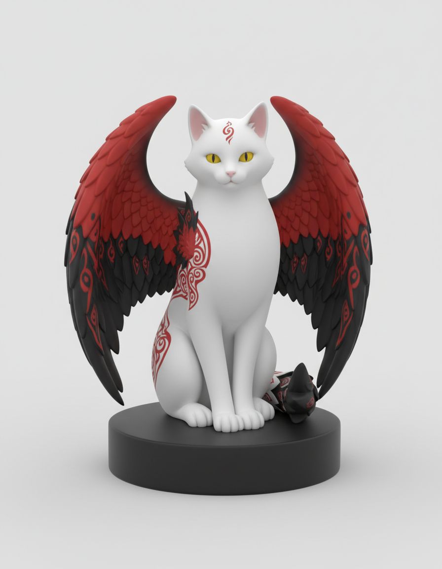 Winged Cat Figurine free 3D printable STL