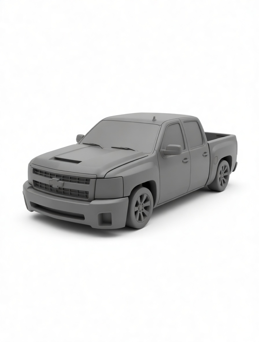 Chevrolet Silverado Pickup Model free 3D printable STL