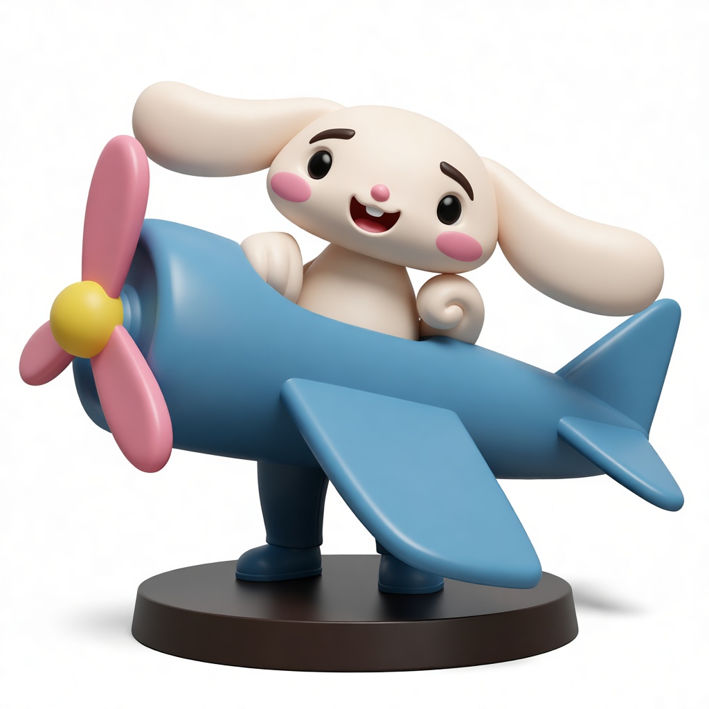 Cute Bunny Airplane Figurine free 3D printable STL