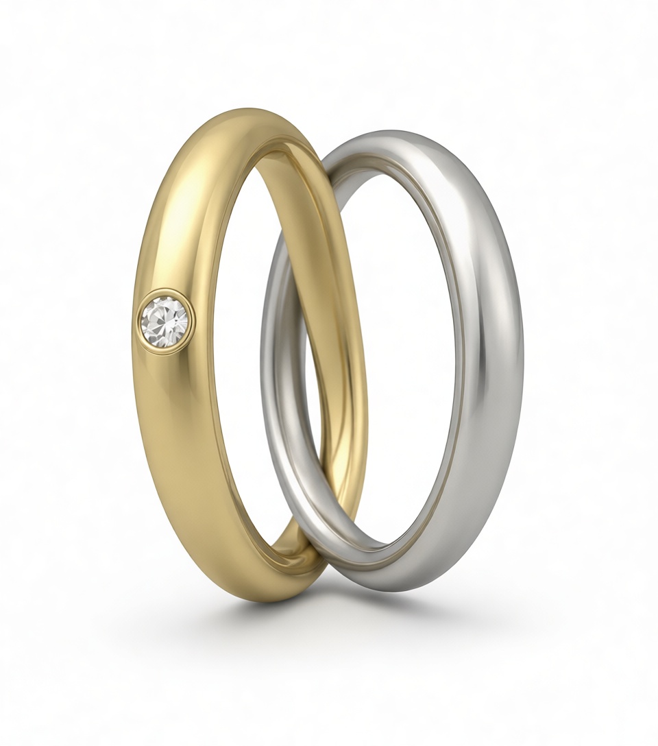 Diamond Wedding Ring Set free 3D printable STL
