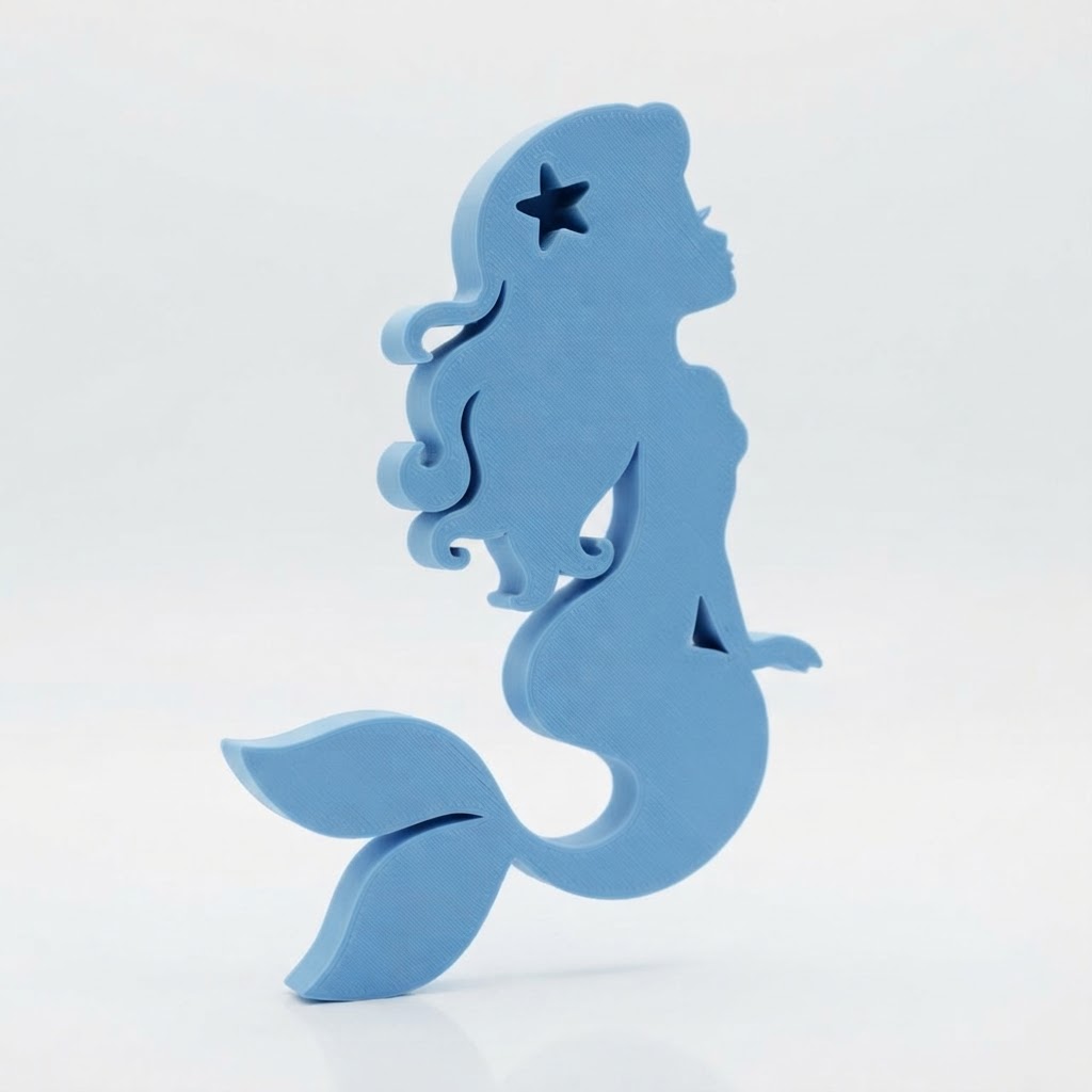 Mermaid Silhouette Figurine free 3D printable STL