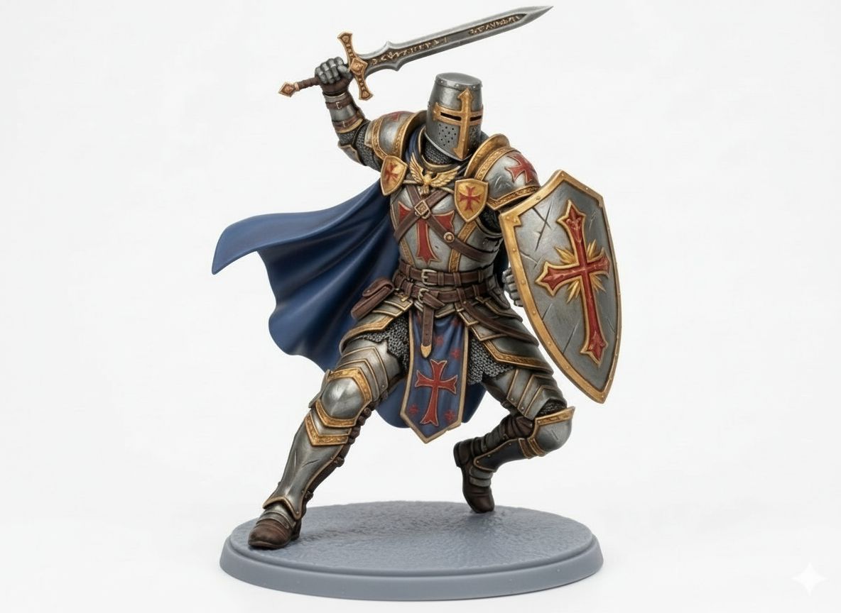 Templar Knight Figurine free 3D printable STL