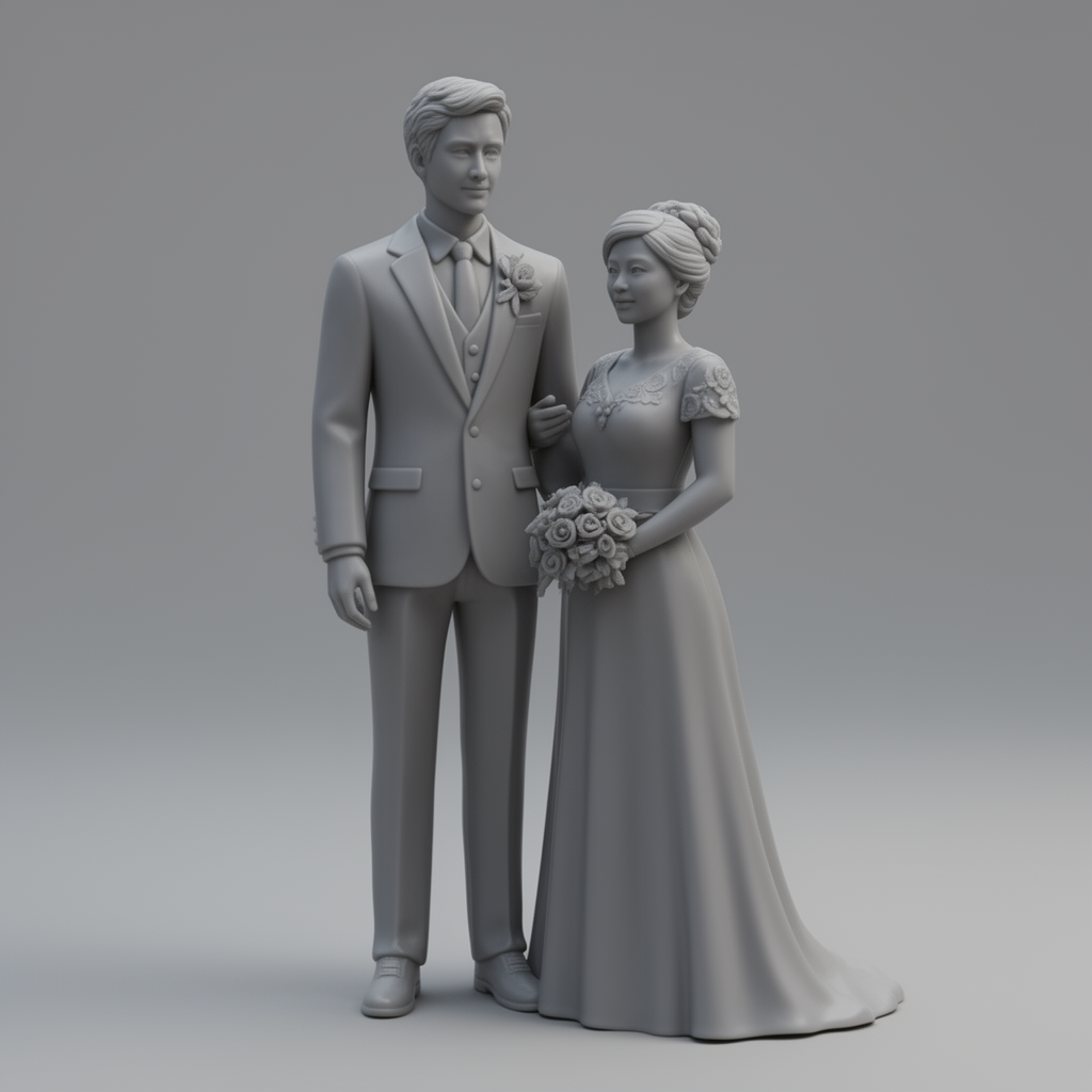 Wedding Couple Cake Topper free 3D printable STL