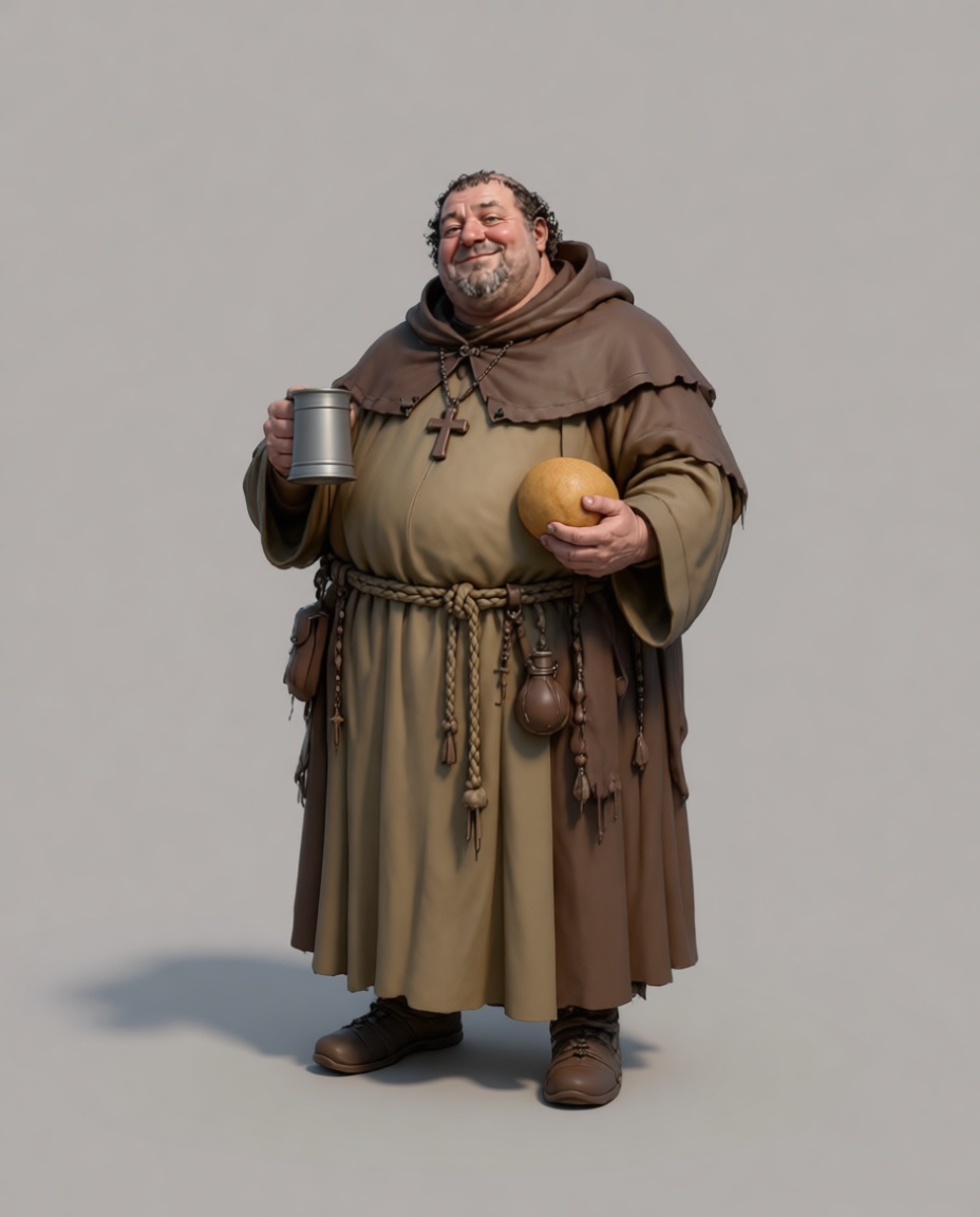Medieval Monk Figurine free 3D printable STL