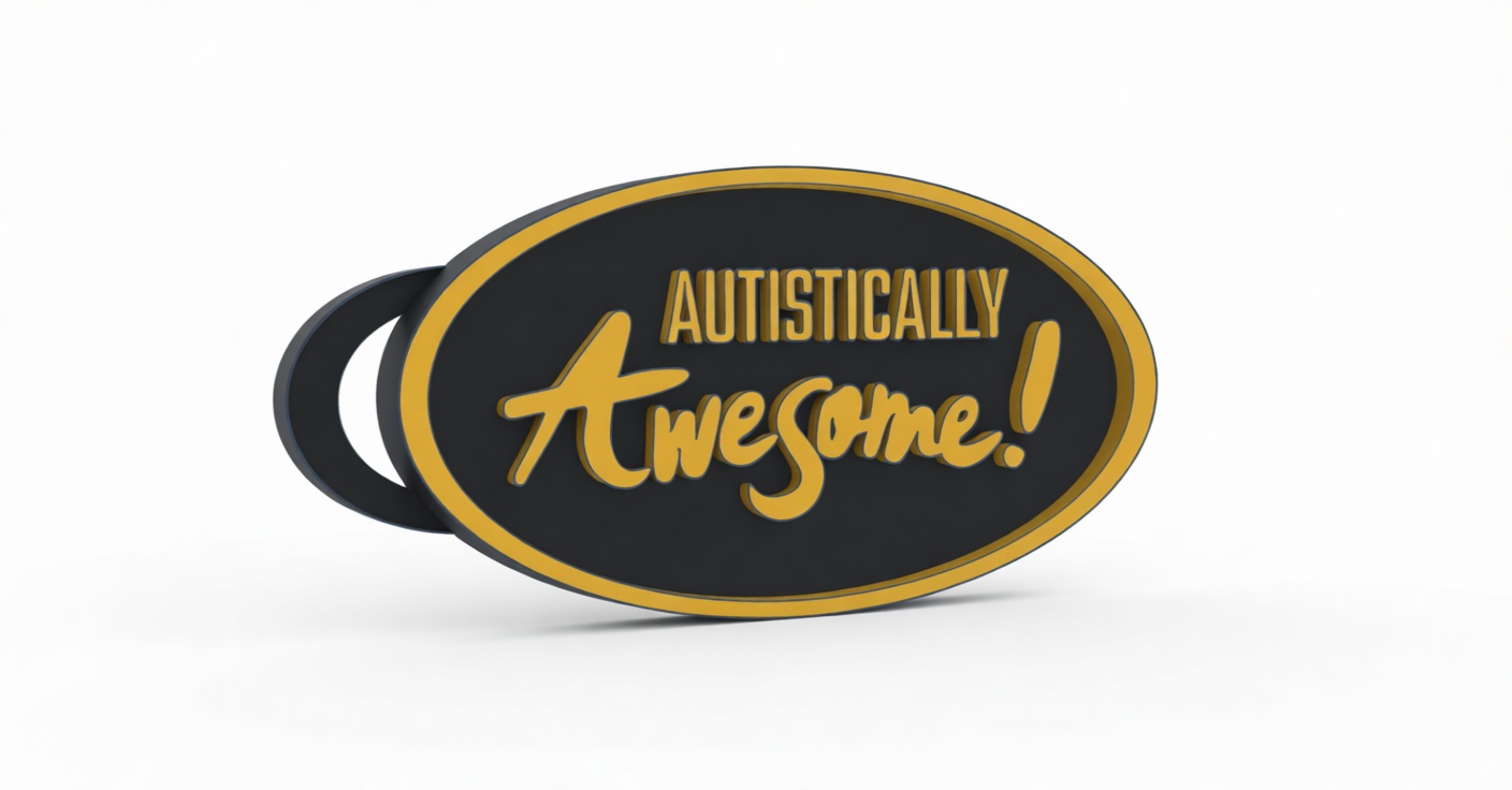 Autistically Awesome Keychain free 3D printable STL