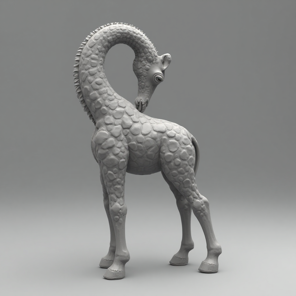 Realistic Giraffe Figurine free 3D printable STL