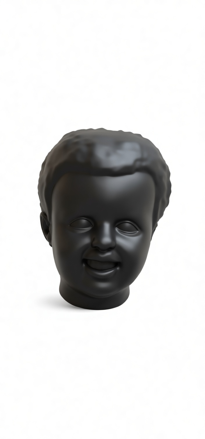 Smiling Baby Head Sculpture free 3D printable STL