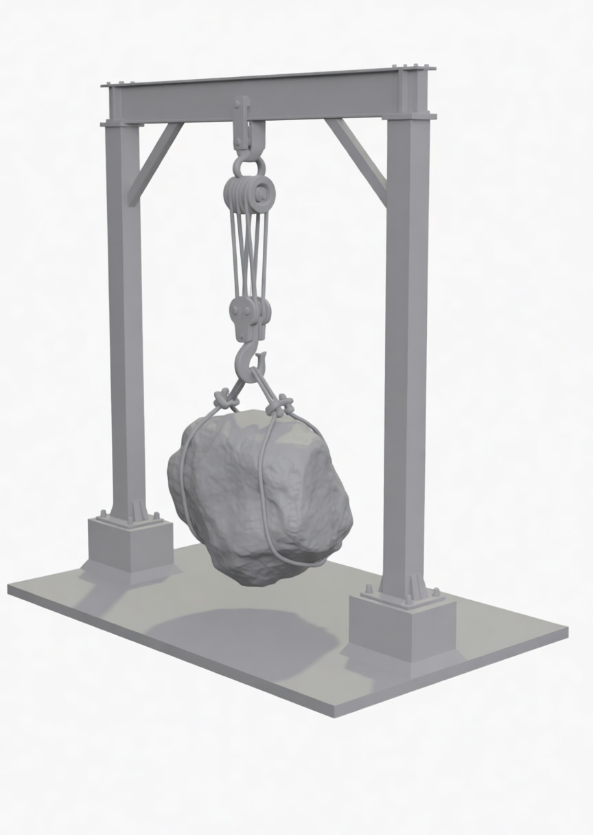 Industrial Pulley Crane Model free 3D printable STL