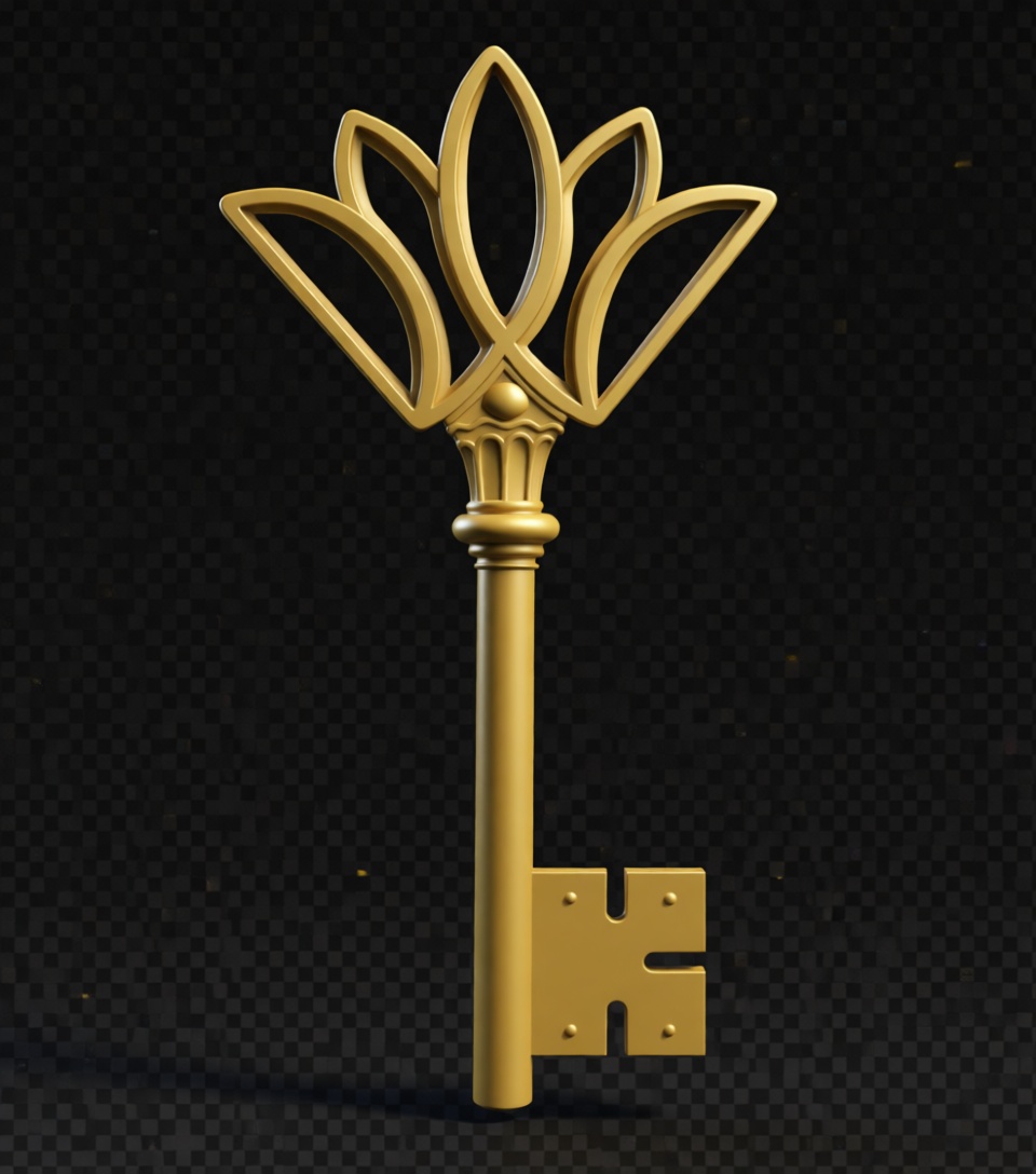 Ornate Key Model free 3D printable STL