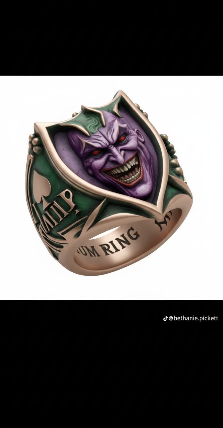 Joker Face Ring free 3D printable STL