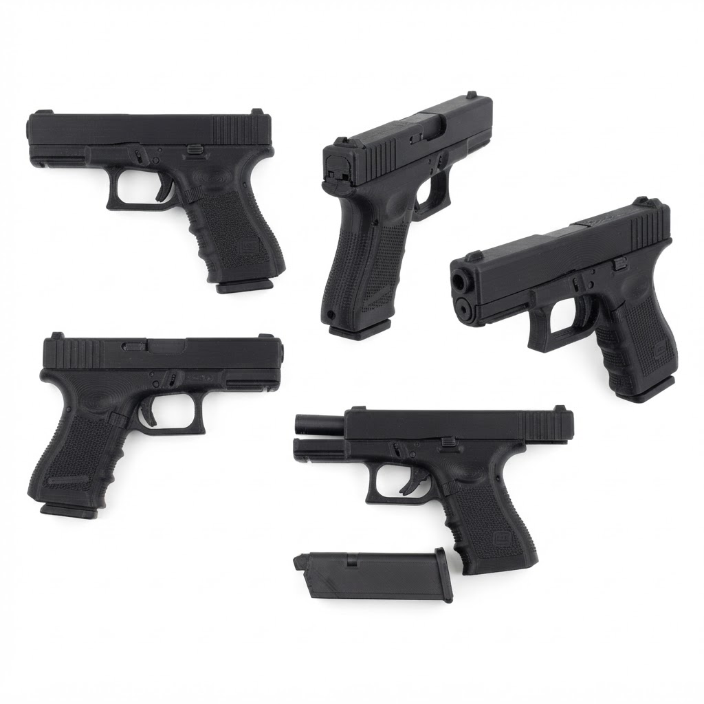 Glock 17 Pistol Model free 3D printable STL