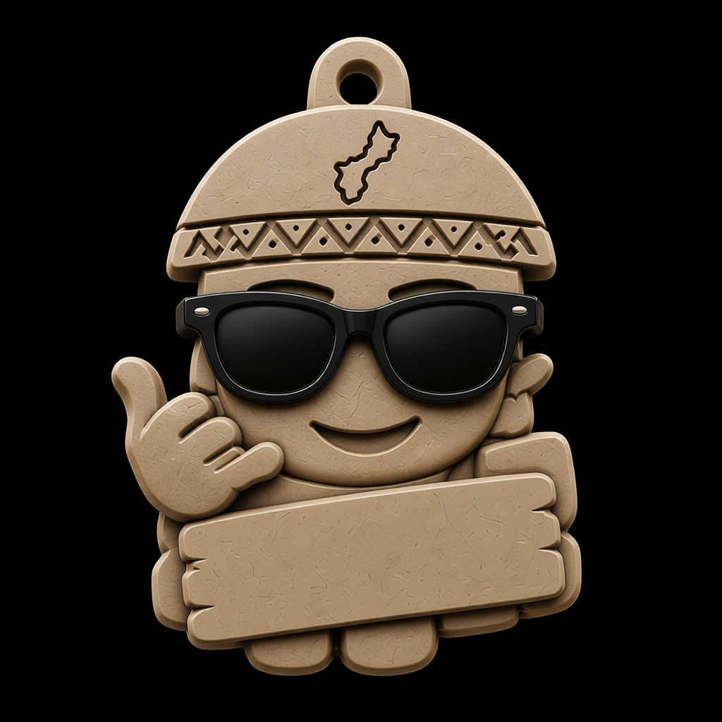 Hawaiian Shaka Keychain free 3D printable STL