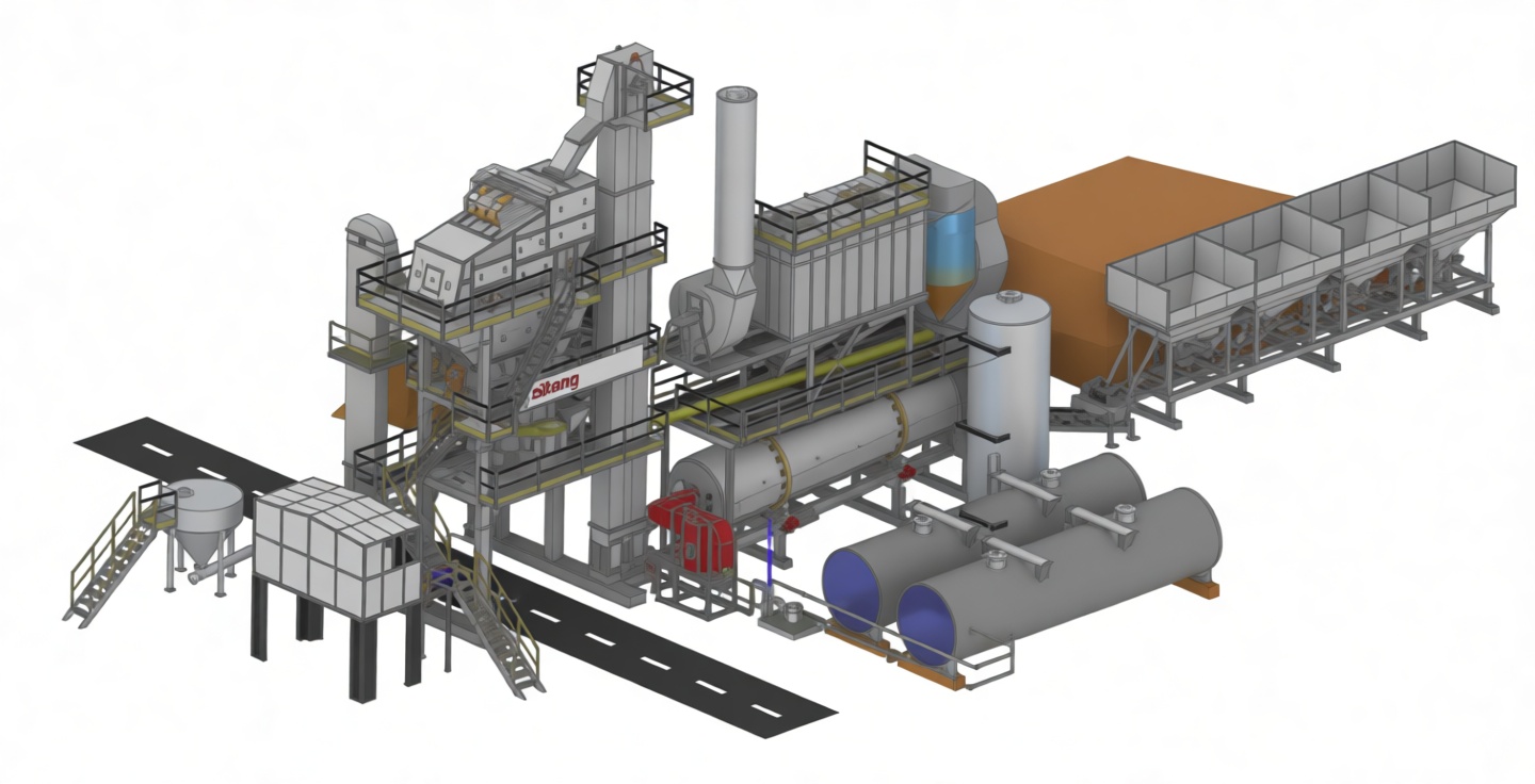 Asphalt Mixing Plant Model free 3D printable STL