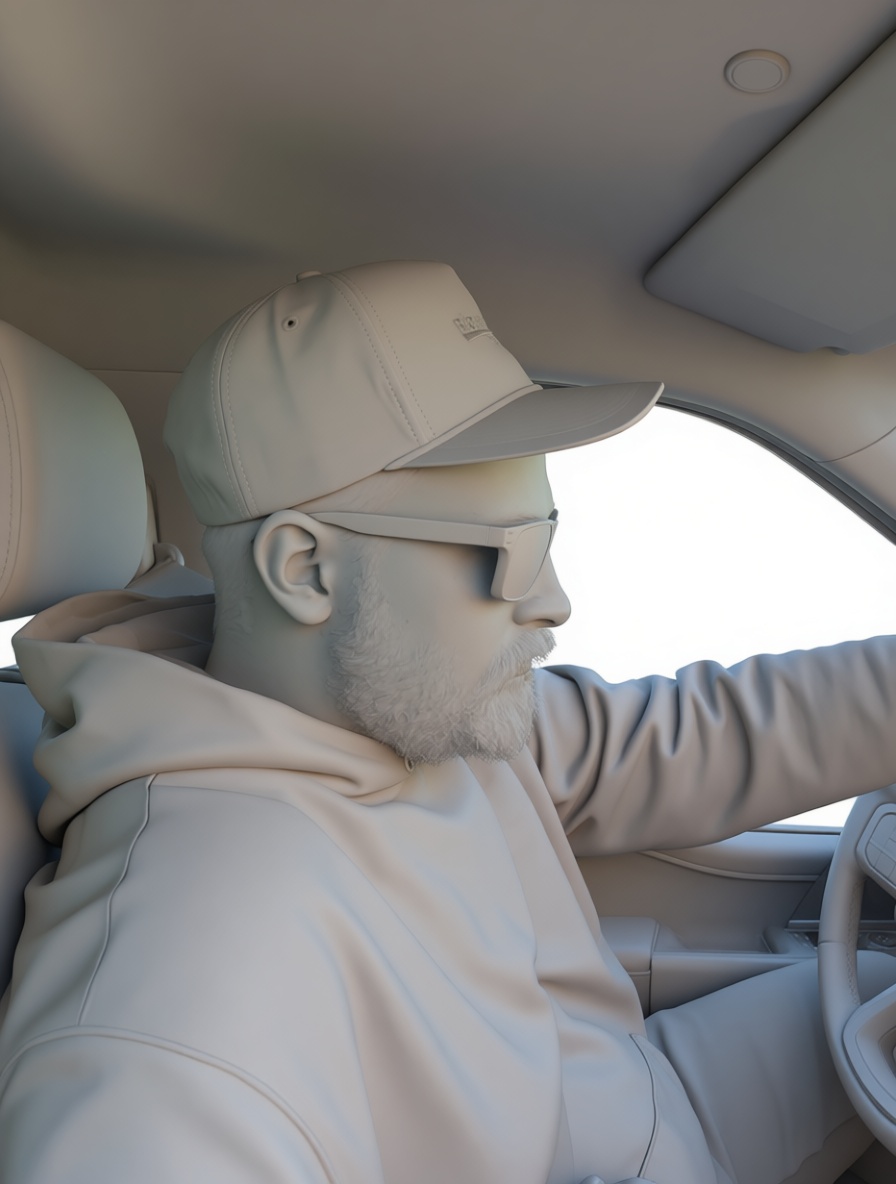 Man Driving Figurine free 3D printable STL