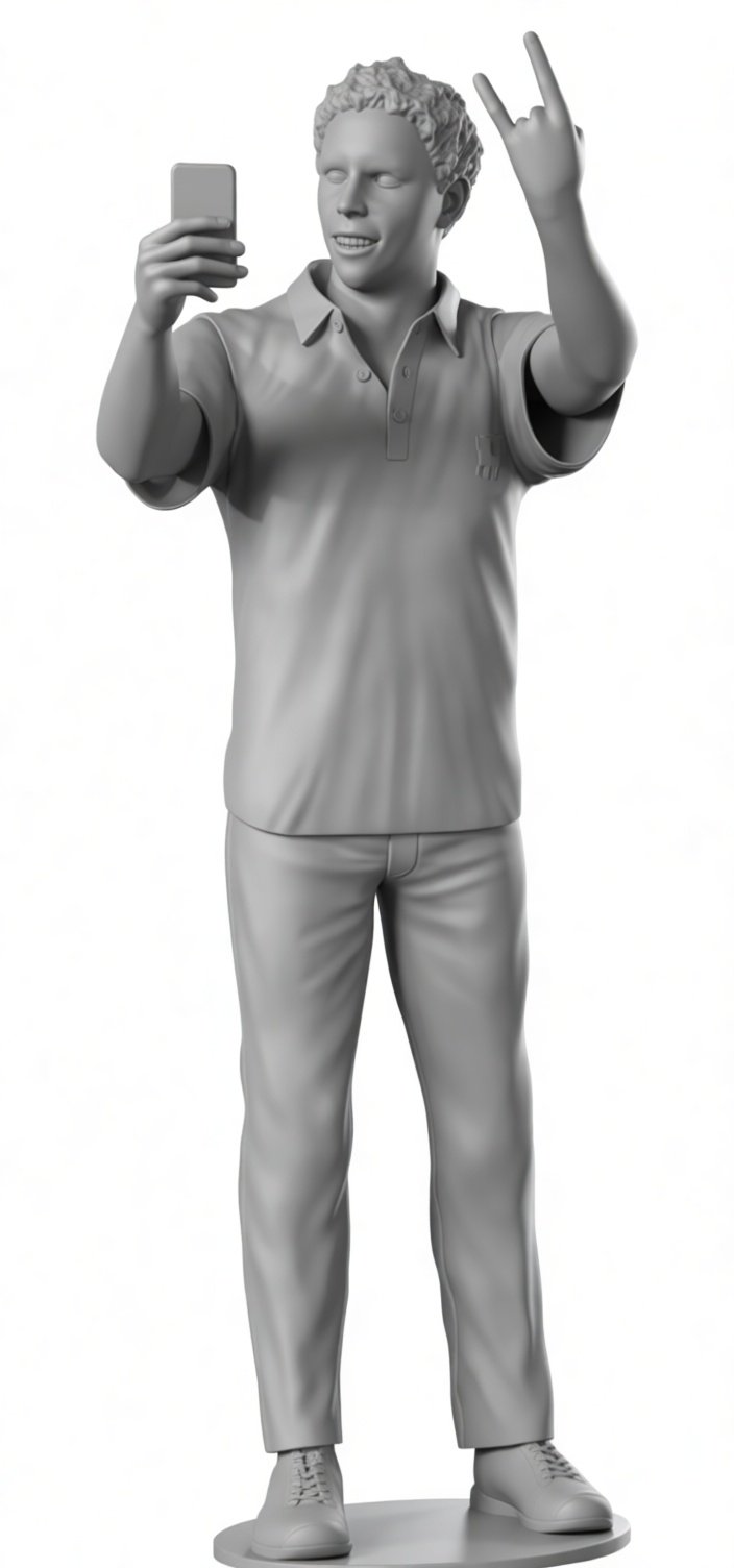 Man Taking Selfie Figurine free 3D printable STL