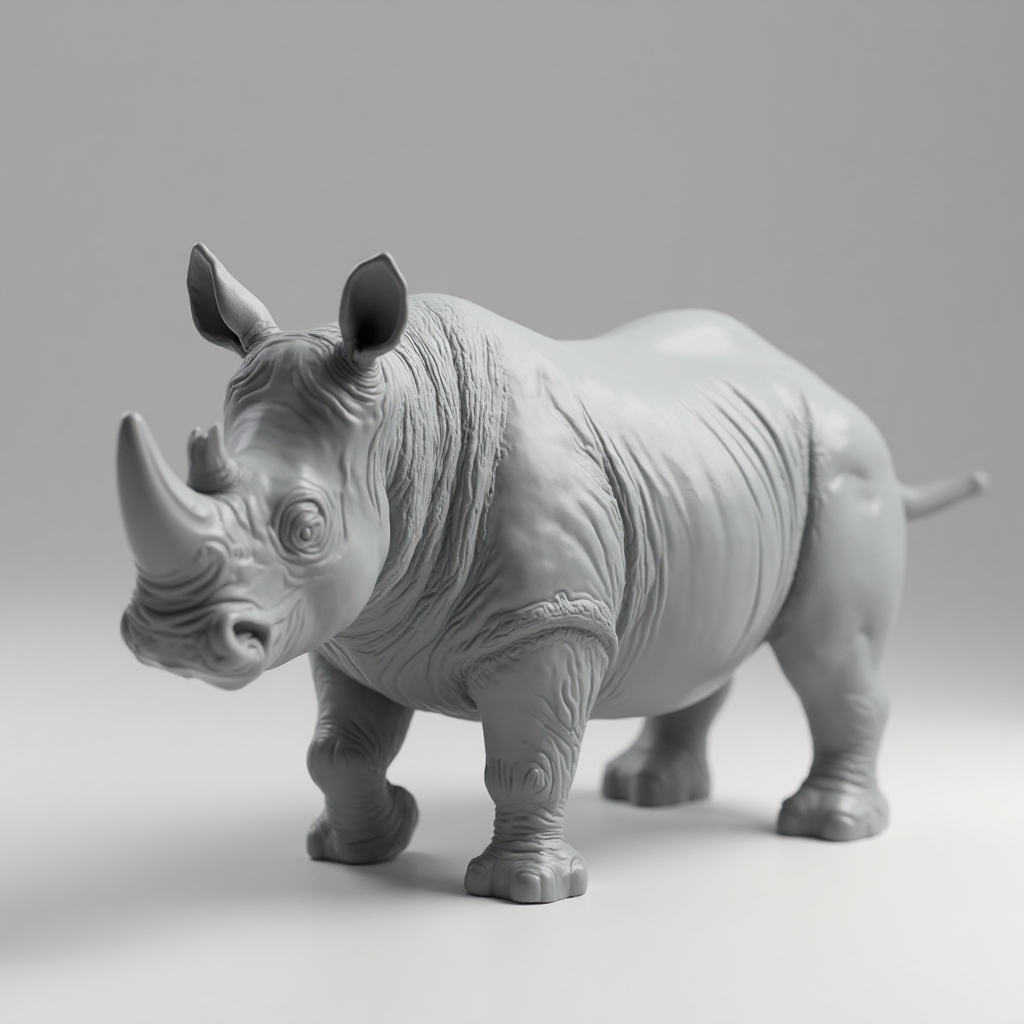 Realistic Rhino Figurine free 3D printable STL
